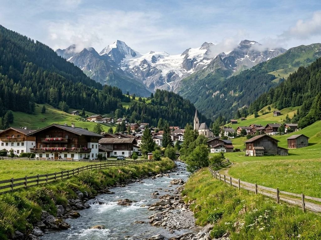 kaprun alpine village landscape كابرون النمسا compress