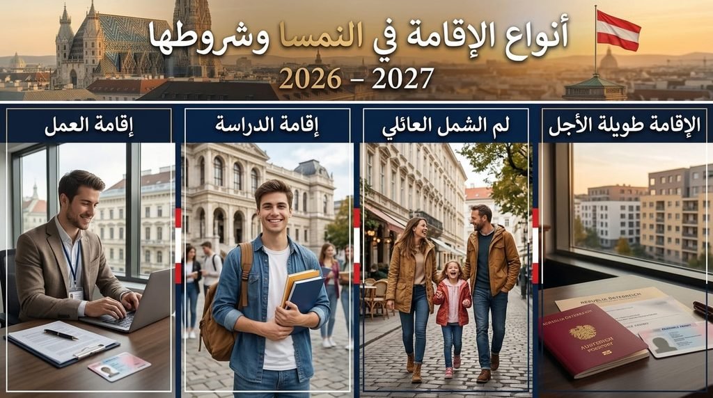 residence permits in austria انواع الاقاماة  في  النمسا 