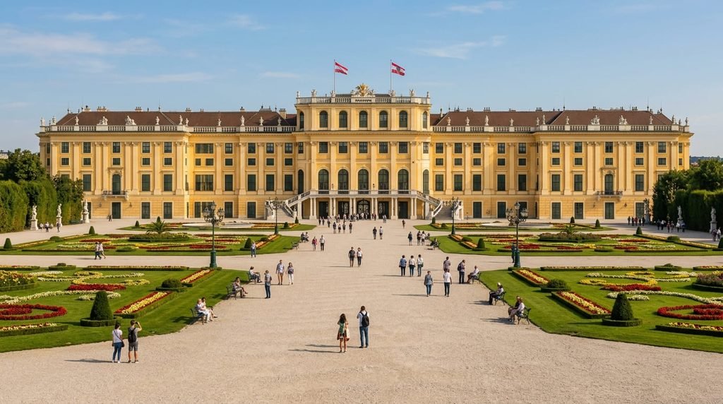 visitors at schönbrunn palace  Vienna   النمسا  فيينا [1]